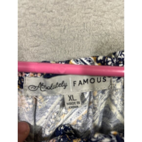 New With Tags Women's XL Absolutely Famous Print Peasant Top NWT - Picture 6 of 12